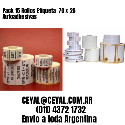 Pack 15 Rollos Etiqueta  70 x 25 Autoadhesivas