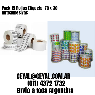Pack 15 Rollos Etiqueta  70 x 30 Autoadhesivas