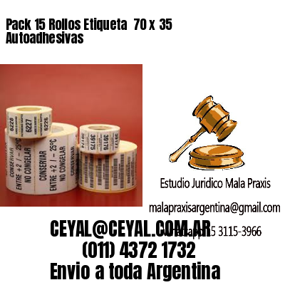 Pack 15 Rollos Etiqueta  70 x 35 Autoadhesivas