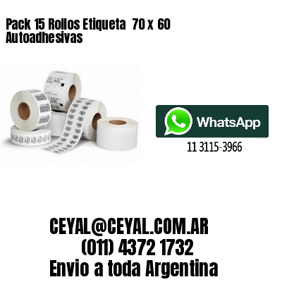 Pack 15 Rollos Etiqueta  70 x 60 Autoadhesivas