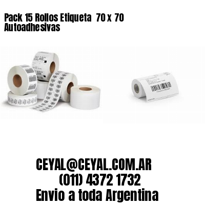 Pack 15 Rollos Etiqueta  70 x 70 Autoadhesivas