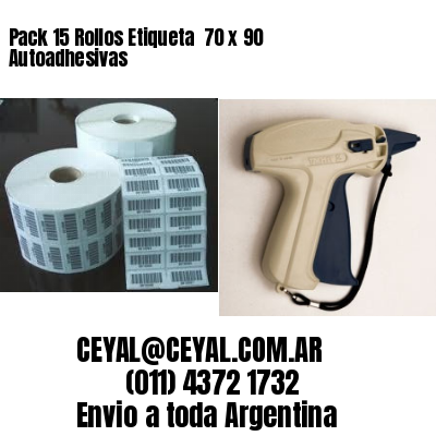 Pack 15 Rollos Etiqueta  70 x 90 Autoadhesivas