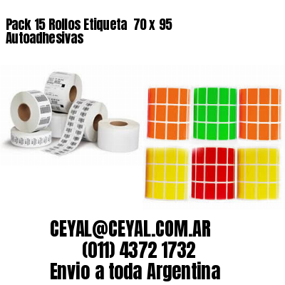 Pack 15 Rollos Etiqueta  70 x 95 Autoadhesivas