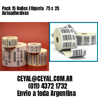 Pack 15 Rollos Etiqueta  75 x 25 Autoadhesivas