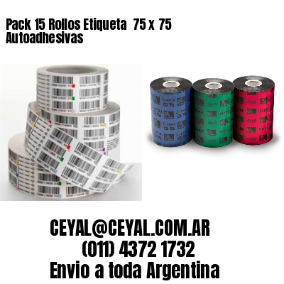 Pack 15 Rollos Etiqueta  75 x 75 Autoadhesivas