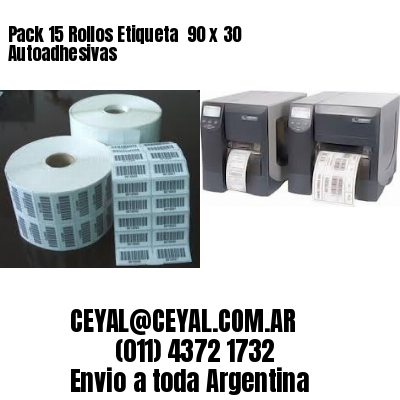Pack 15 Rollos Etiqueta  90 x 30 Autoadhesivas