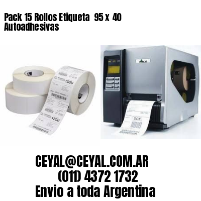 Pack 15 Rollos Etiqueta  95 x 40 Autoadhesivas