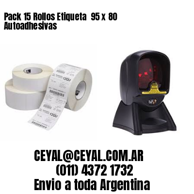 Pack 15 Rollos Etiqueta  95 x 80 Autoadhesivas