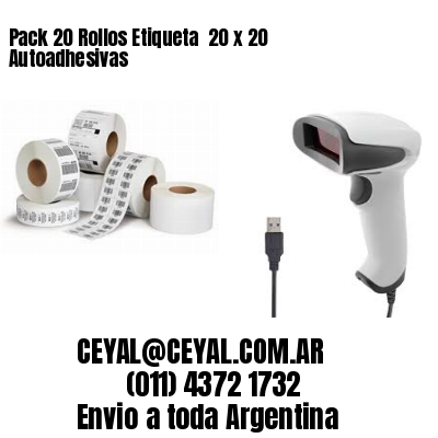 Pack 20 Rollos Etiqueta  20 x 20 Autoadhesivas