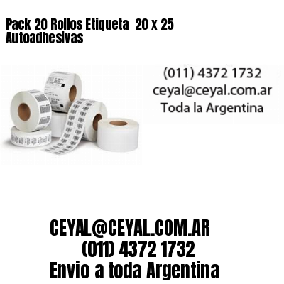 Pack 20 Rollos Etiqueta  20 x 25 Autoadhesivas