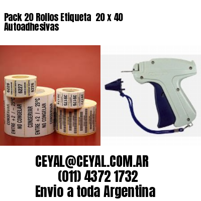 Pack 20 Rollos Etiqueta  20 x 40 Autoadhesivas