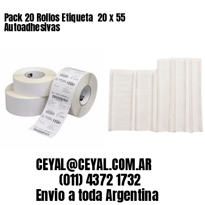 Pack 20 Rollos Etiqueta  20 x 55 Autoadhesivas