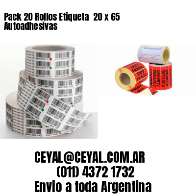 Pack 20 Rollos Etiqueta  20 x 65 Autoadhesivas