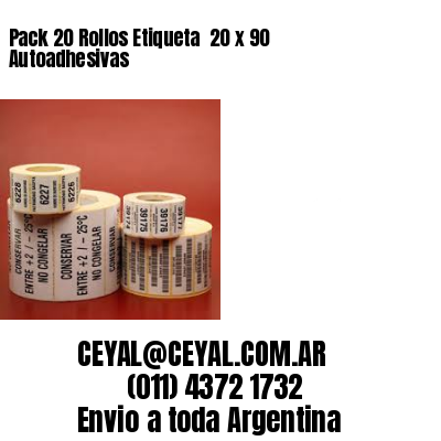 Pack 20 Rollos Etiqueta  20 x 90 Autoadhesivas