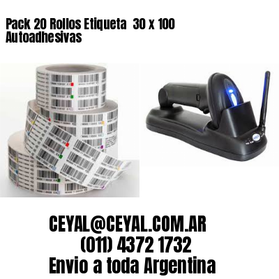 Pack 20 Rollos Etiqueta  30 x 100 Autoadhesivas