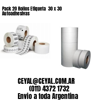 Pack 20 Rollos Etiqueta  30 x 30 Autoadhesivas