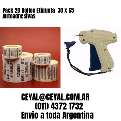 Pack 20 Rollos Etiqueta  30 x 65 Autoadhesivas