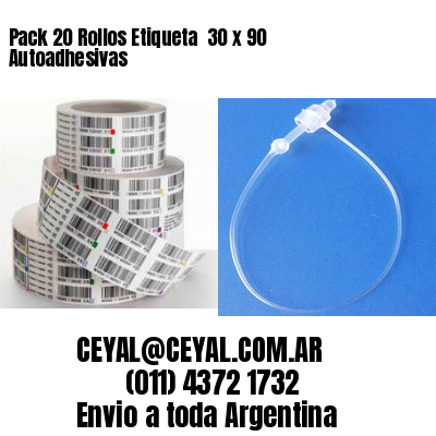 Pack 20 Rollos Etiqueta  30 x 90 Autoadhesivas