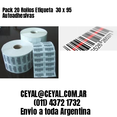 Pack 20 Rollos Etiqueta  30 x 95 Autoadhesivas
