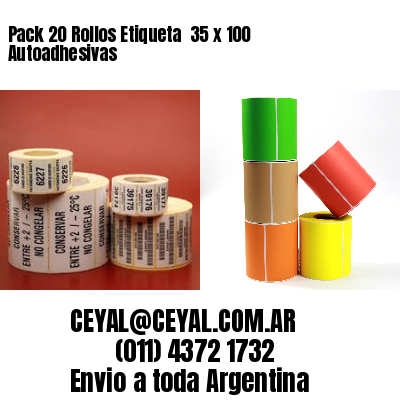 Pack 20 Rollos Etiqueta  35 x 100 Autoadhesivas