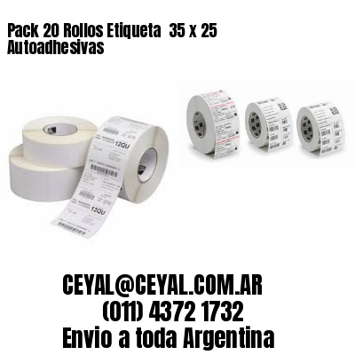 Pack 20 Rollos Etiqueta  35 x 25 Autoadhesivas