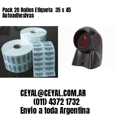 Pack 20 Rollos Etiqueta  35 x 45 Autoadhesivas