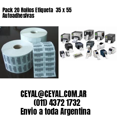 Pack 20 Rollos Etiqueta  35 x 55 Autoadhesivas