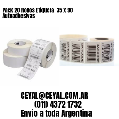 Pack 20 Rollos Etiqueta  35 x 90 Autoadhesivas