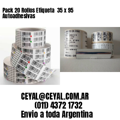 Pack 20 Rollos Etiqueta  35 x 95 Autoadhesivas