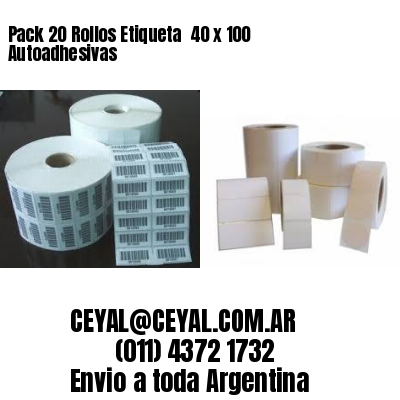 Pack 20 Rollos Etiqueta  40 x 100 Autoadhesivas