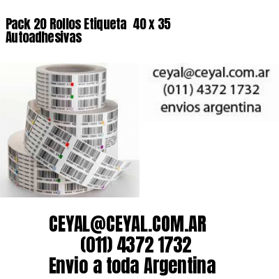 Pack 20 Rollos Etiqueta  40 x 35 Autoadhesivas