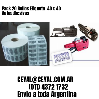Pack 20 Rollos Etiqueta  40 x 40 Autoadhesivas