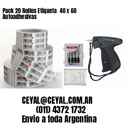 Pack 20 Rollos Etiqueta  40 x 60 Autoadhesivas