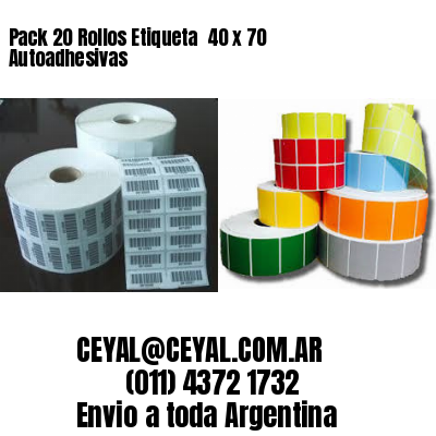 Pack 20 Rollos Etiqueta  40 x 70 Autoadhesivas