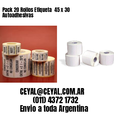 Pack 20 Rollos Etiqueta  45 x 30 Autoadhesivas