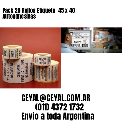 Pack 20 Rollos Etiqueta  45 x 40 Autoadhesivas