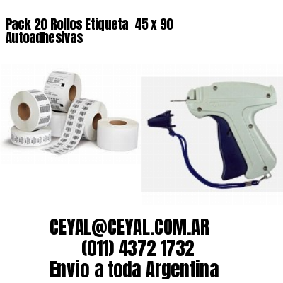 Pack 20 Rollos Etiqueta  45 x 90 Autoadhesivas