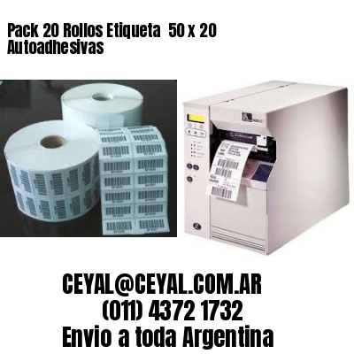 Pack 20 Rollos Etiqueta  50 x 20 Autoadhesivas