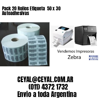 Pack 20 Rollos Etiqueta  50 x 30 Autoadhesivas