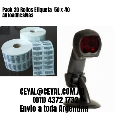 Pack 20 Rollos Etiqueta  50 x 40 Autoadhesivas