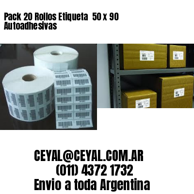 Pack 20 Rollos Etiqueta  50 x 90 Autoadhesivas