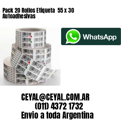 Pack 20 Rollos Etiqueta  55 x 30 Autoadhesivas