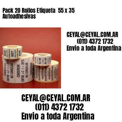 Pack 20 Rollos Etiqueta  55 x 35 Autoadhesivas