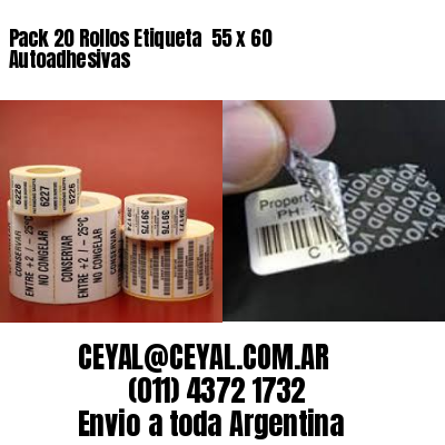 Pack 20 Rollos Etiqueta  55 x 60 Autoadhesivas