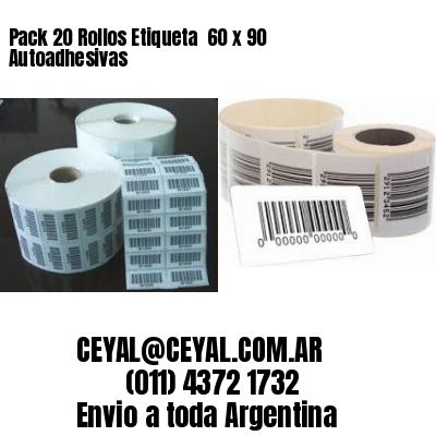 Pack 20 Rollos Etiqueta  60 x 90 Autoadhesivas