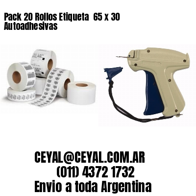 Pack 20 Rollos Etiqueta  65 x 30 Autoadhesivas