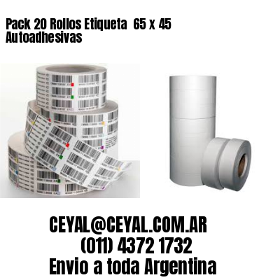 Pack 20 Rollos Etiqueta  65 x 45 Autoadhesivas