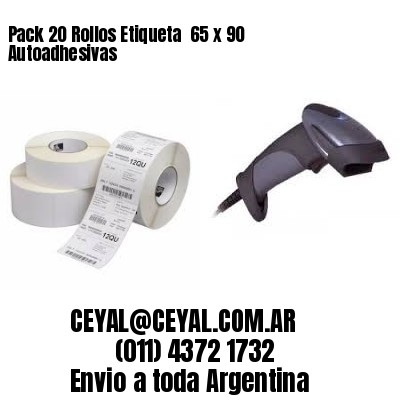 Pack 20 Rollos Etiqueta  65 x 90 Autoadhesivas