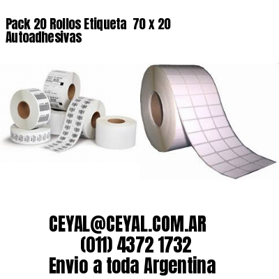 Pack 20 Rollos Etiqueta  70 x 20 Autoadhesivas