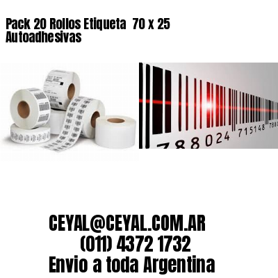 Pack 20 Rollos Etiqueta  70 x 25 Autoadhesivas
